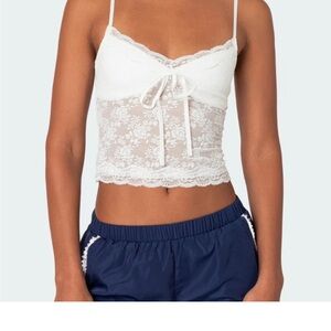Edikted Cami Sheer Lace Tank Top-NWT
